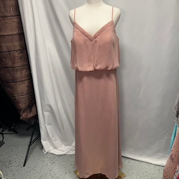 Azazie Rebecca Bridesmaid Dress Dusty Rose Pink Custom Size Womens Wedding Prom‎ - Picture 2 of 15